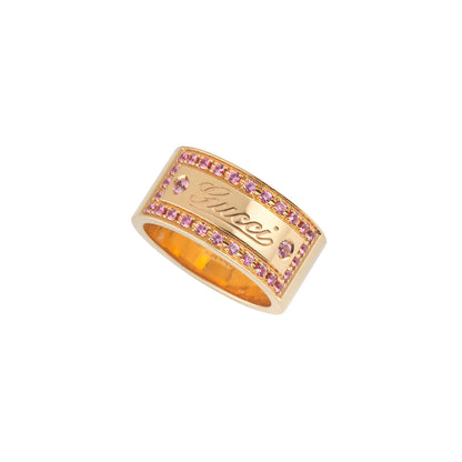 Gucci Rose Gold Pink Spinel Band Ring