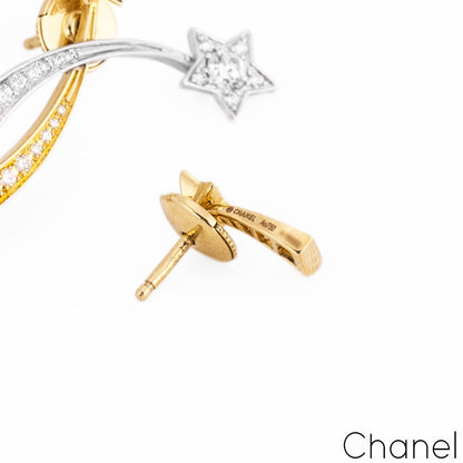 Chanel Étoile Filante White & Yellow Gold Diamond Comete Earrings 0.75CT Tdw