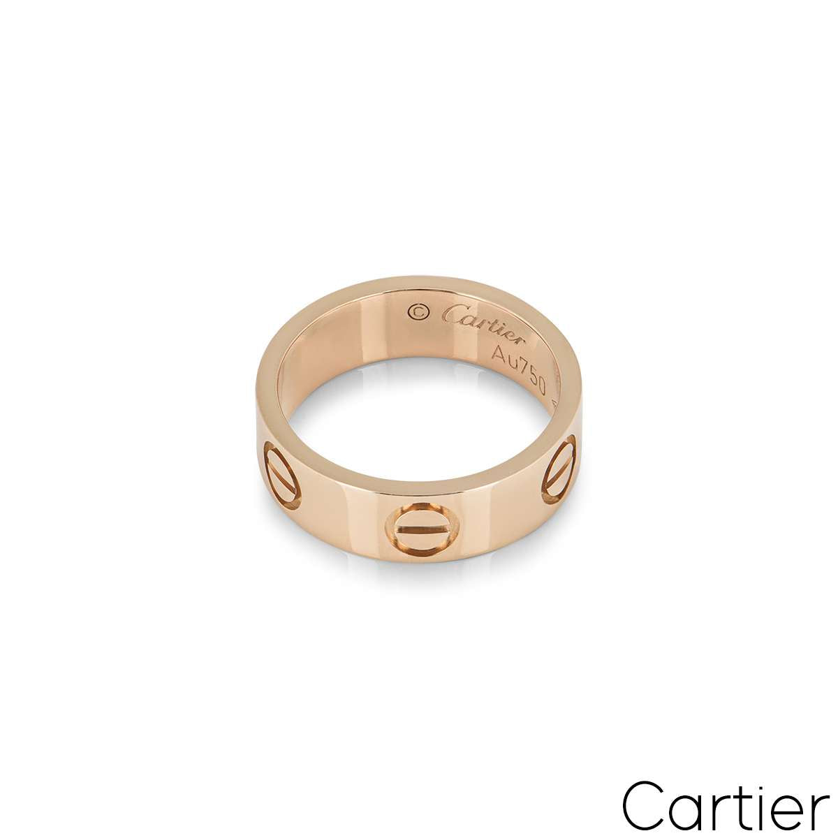 Cartier Rose Gold Plain Love Ring Size 47 B4084800