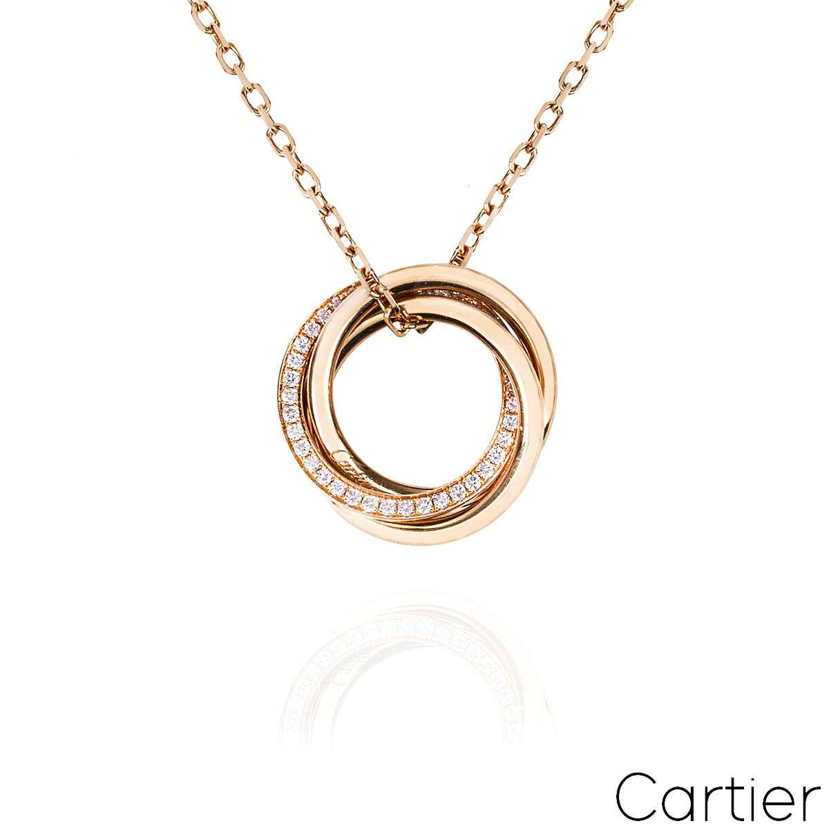 Cartier Rose Gold Pink Sapphire Trinity Necklace