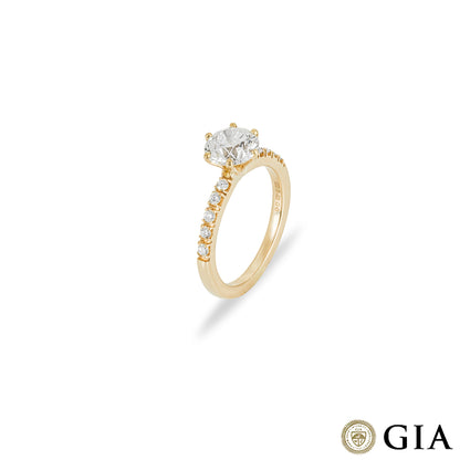 Yellow Gold Round Brilliant Cut Diamond Ring 1.57CT G/VS2