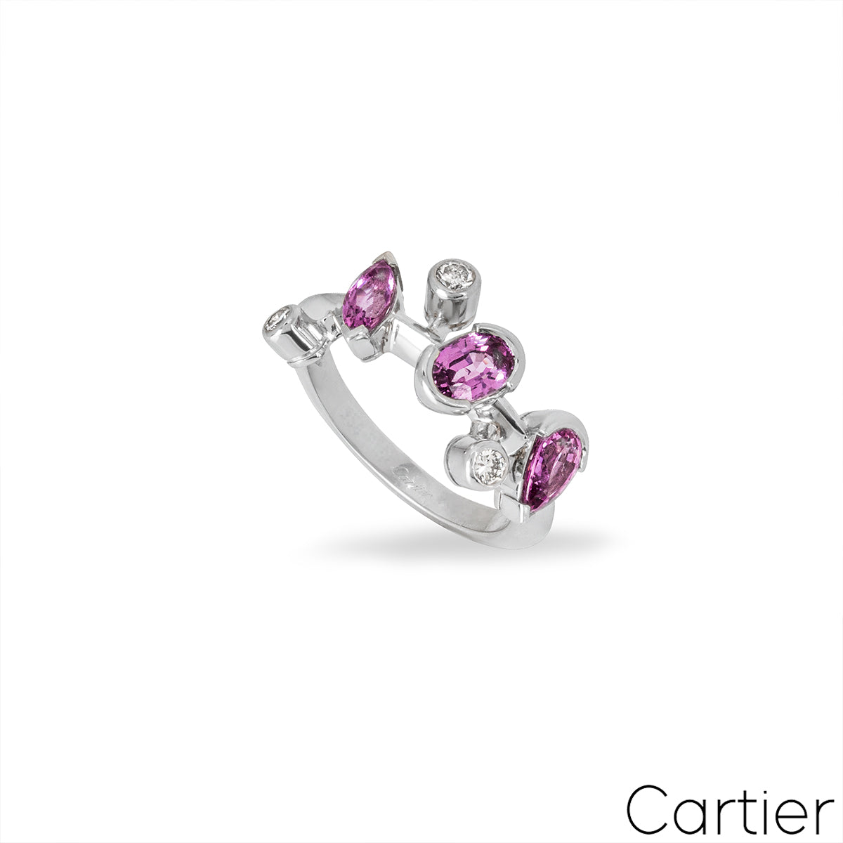 Cartier Platinum Pink Sapphire & Diamond Meli Melo Ring