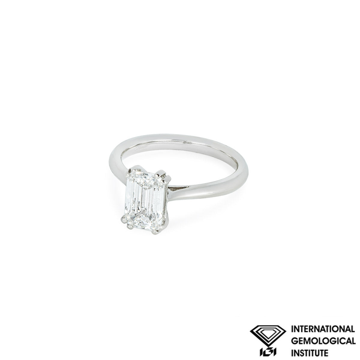 Platinum Emerald Cut Lab Grown Diamond Ring 1.79CT F/VS2