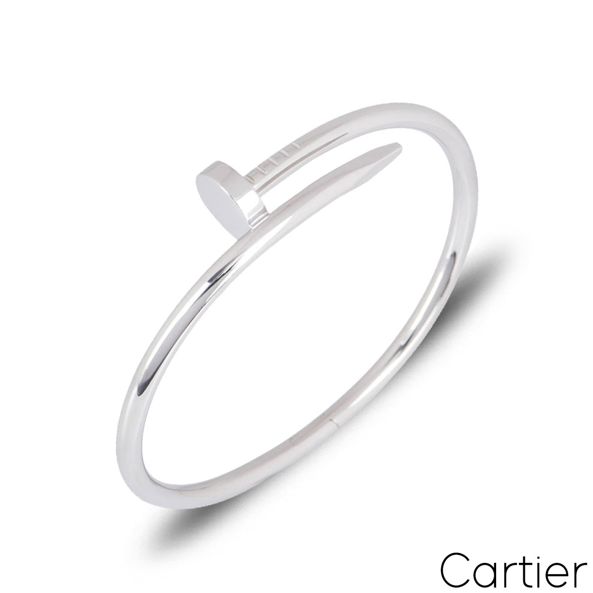 Cartier White Gold Plain Juste Un Clou Bracelet Size 19 B6048319