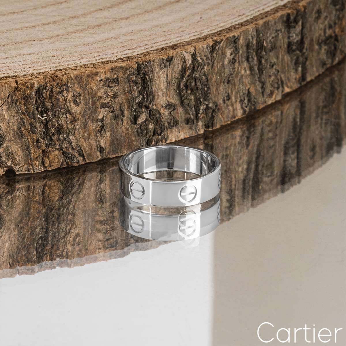 Cartier White Gold Plain Love Ring Size 55 B4084700