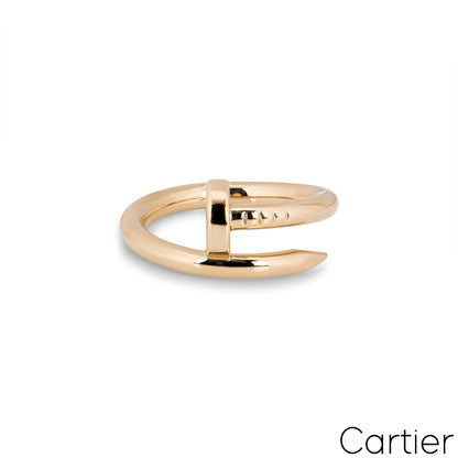 Cartier 18K Rose Gold Plain Juste Un Clou Ring Size 52 B4092500