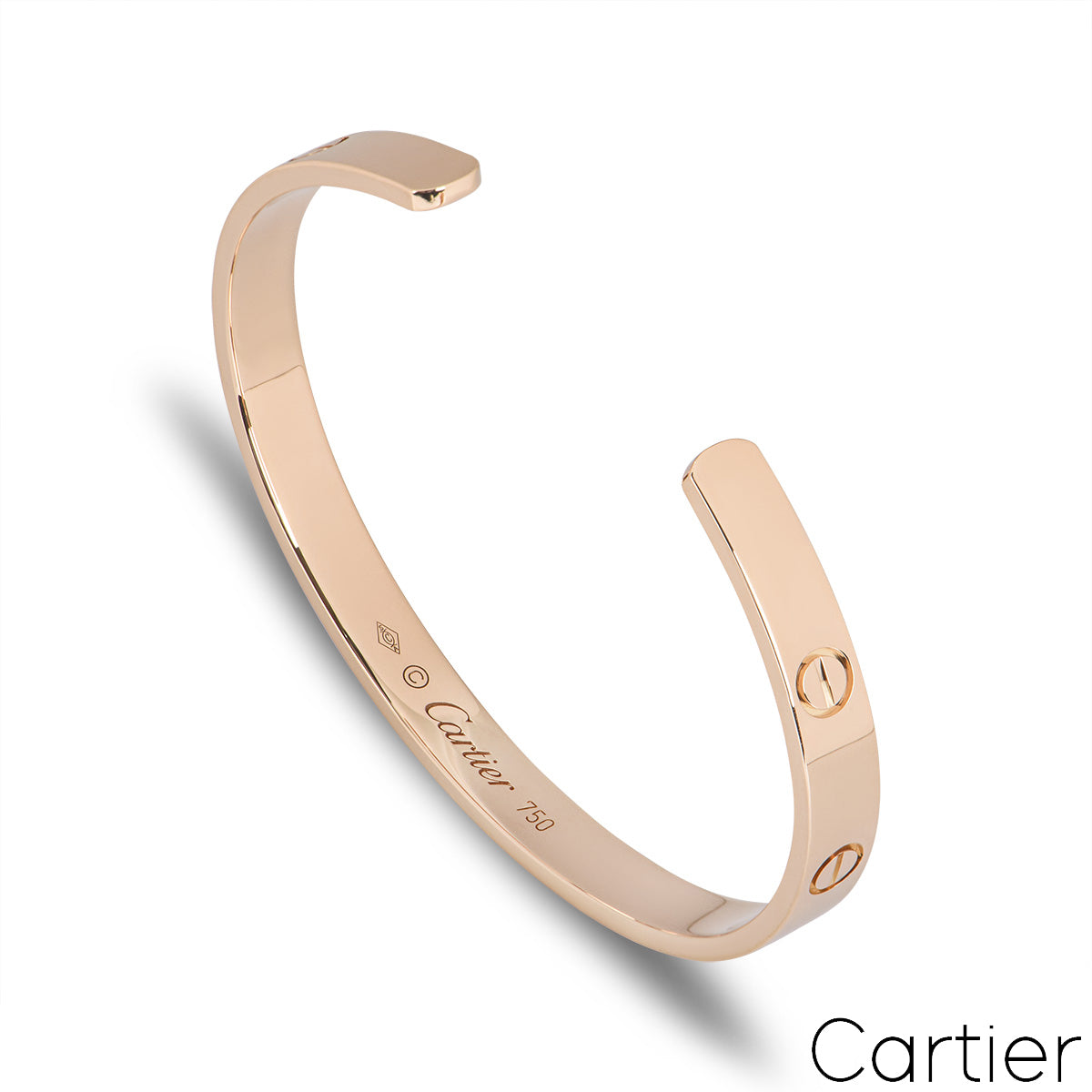 Cartier Rose Gold Plain Cuff Love Bracelet Size 16 B6032616