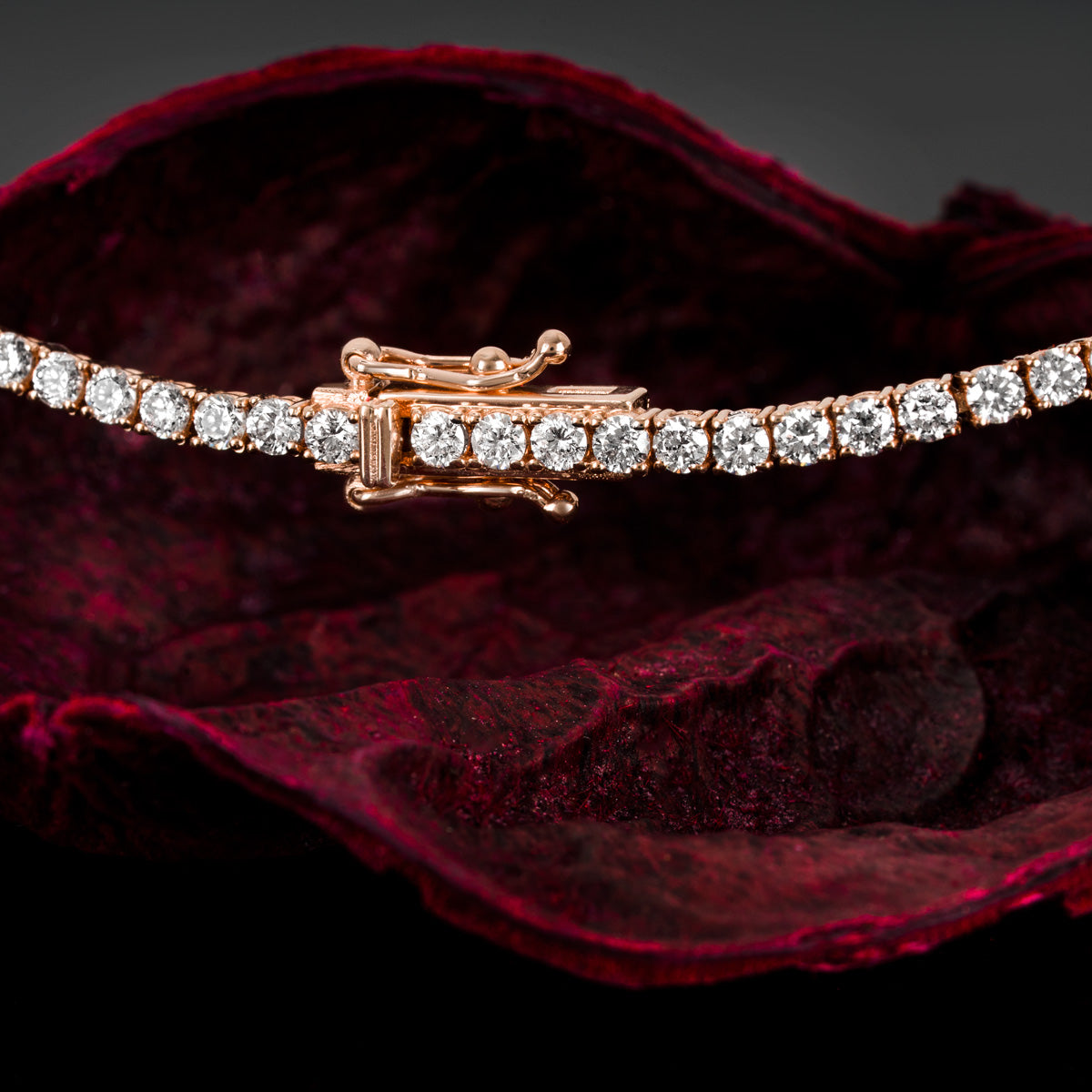 Rose Gold Diamond Tennis Bracelet 2.96CT Tdw