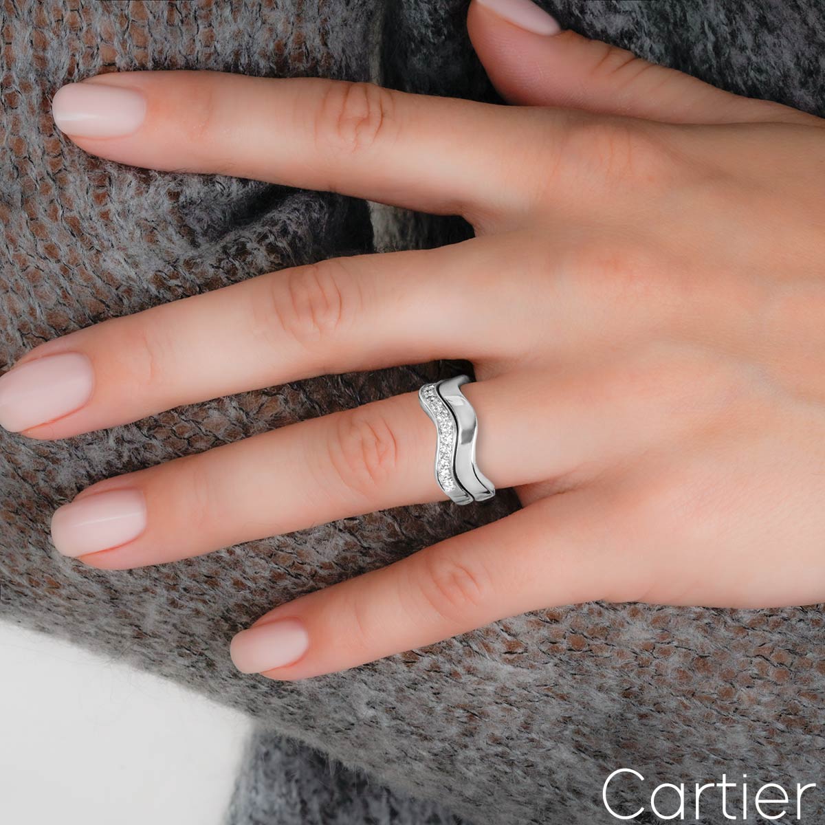 Cartier White Gold Diamond Stacker Rings