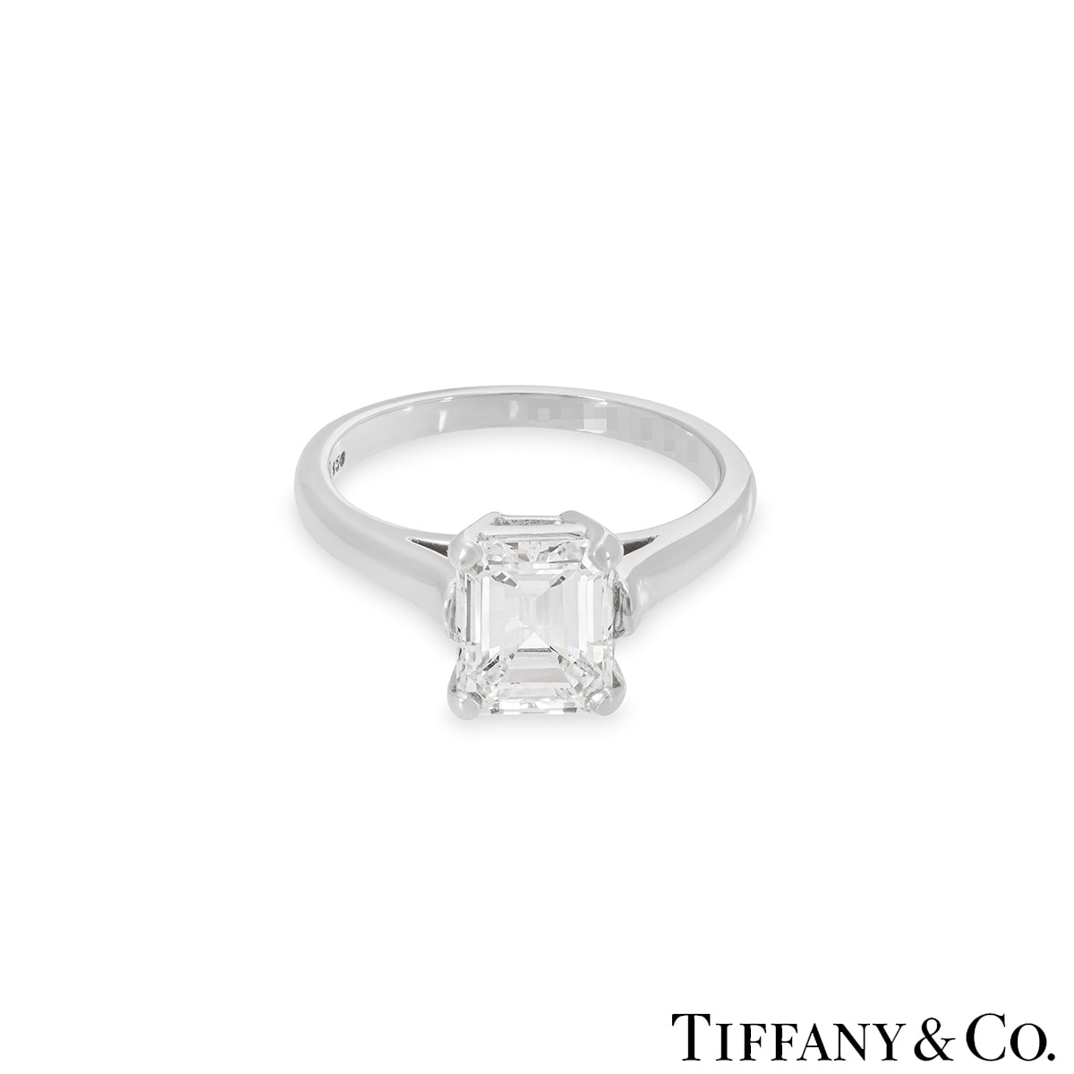 Tiffany & Co. Platinum Emerald Cut Diamond Ring 1.59CT E/VS1