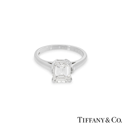 Tiffany & Co. Platinum Emerald Cut Diamond Ring 1.59CT E/VS1