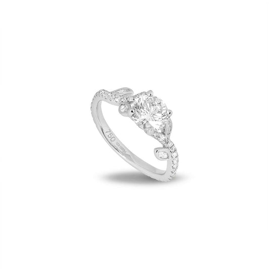 White Gold Round Brilliant Cut Diamond Ring 1.01CT E/VVS1