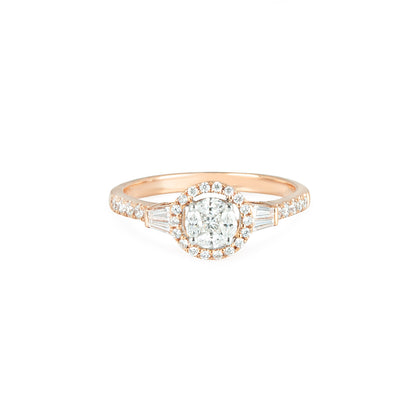 Rose Gold Diamond Cluster Ring 0.54CT