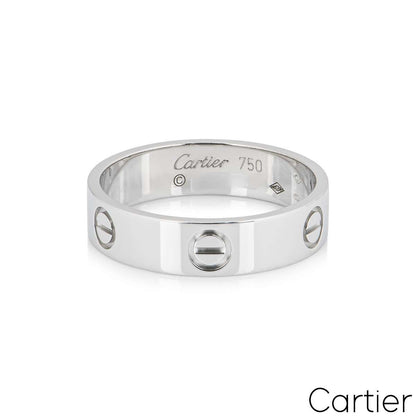 Cartier White Gold Plain Love Ring Size 51 B4084700