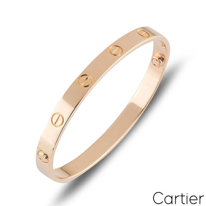 Cartier Rose Gold Plain Love Bracelet Size 20 B6035620