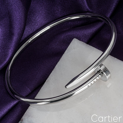 Cartier White Gold Plain Juste Un Clou Bracelet Size 20 B6048320