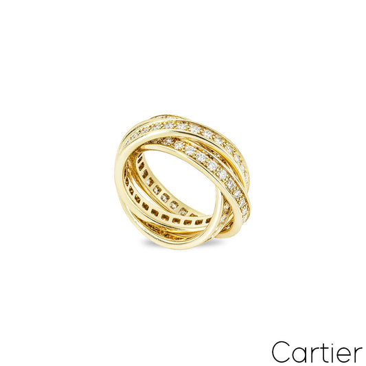 Cartier Yellow Gold Diamond Trinity De Cartier Eternity Ring Size 50