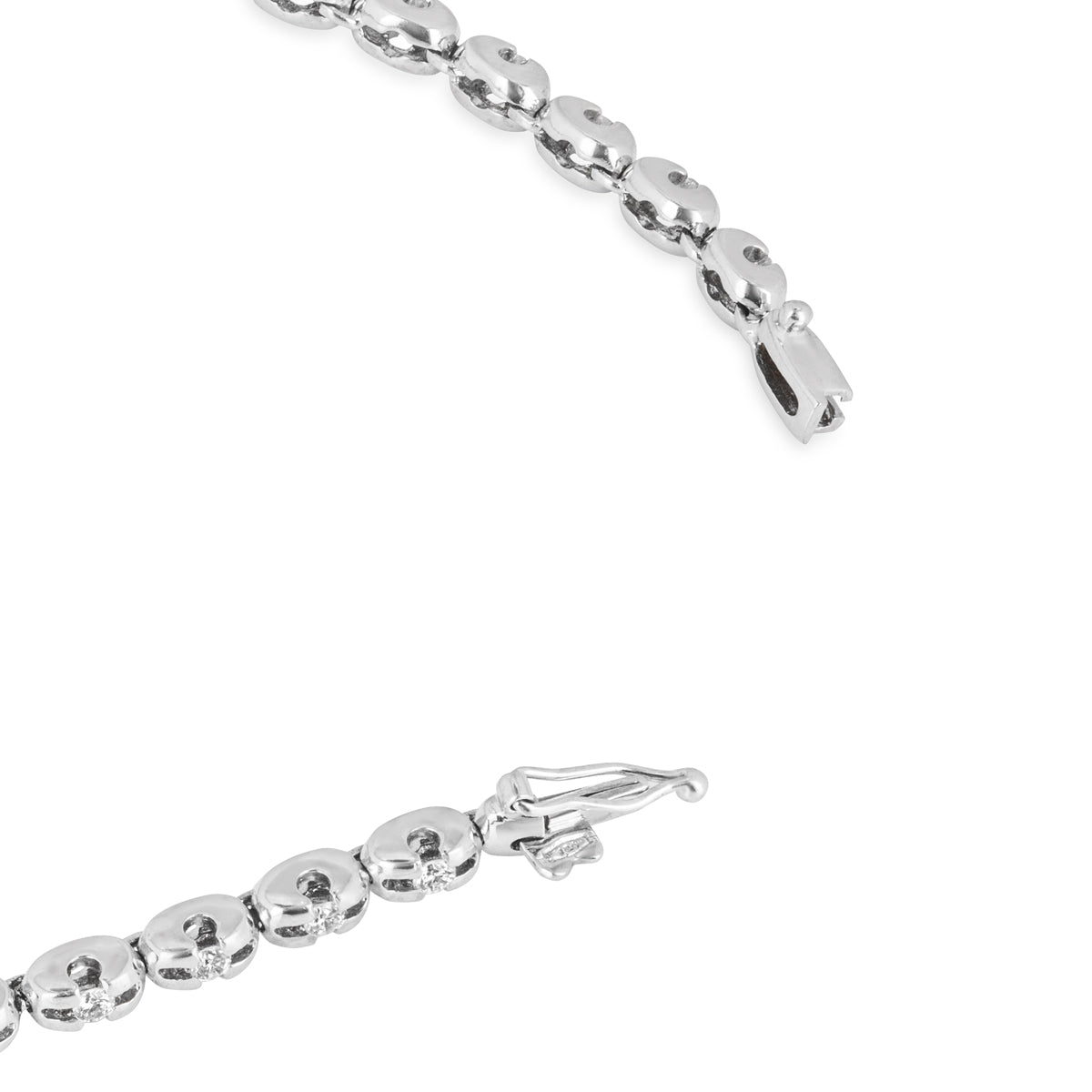 White Gold Diamond Tennis Bracelet 0.90CT Tdw