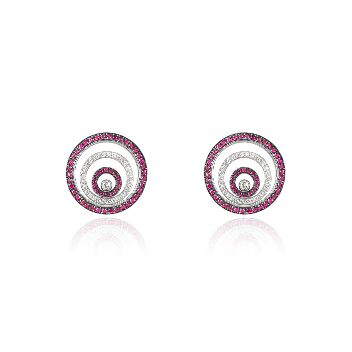 Chopard White Gold Ruby & Diamond Happy Spirit Earrings 84/5425-1002