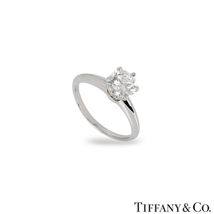 Tiffany & Co. Platinum Round Brilliant Cut Diamond Setting Ring 1.11CT D/VS1 Xxx