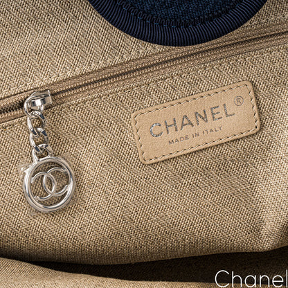 Chanel Blue Deauville Grand Shopping Tote Bag