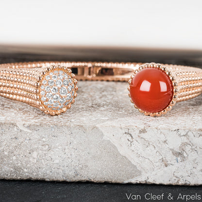 Van Cleef & Arpels Rose Gold Perlée Couleurs Small Bracelet VCARP27400