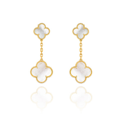 Van Cleef & Arpels Yellow Gold Mother Of Pearl Magic Alhambra Earrings VCARD78800