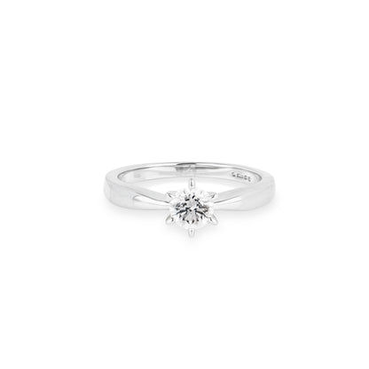 Platinum Round Brilliant Cut Diamond Ring 0.50CT H/VS2