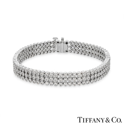 Tiffany & Co. Platinum Diamond Jazz Three-Row Bracelet