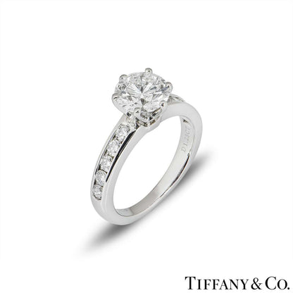 Tiffany & Co. Platinum Round Brilliant Cut Diamond Ring 1.28CT G/VVS2