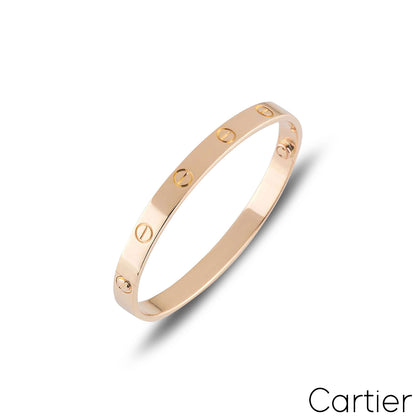 Cartier Rose Gold Plain Love Bracelet Size 16 B6035616