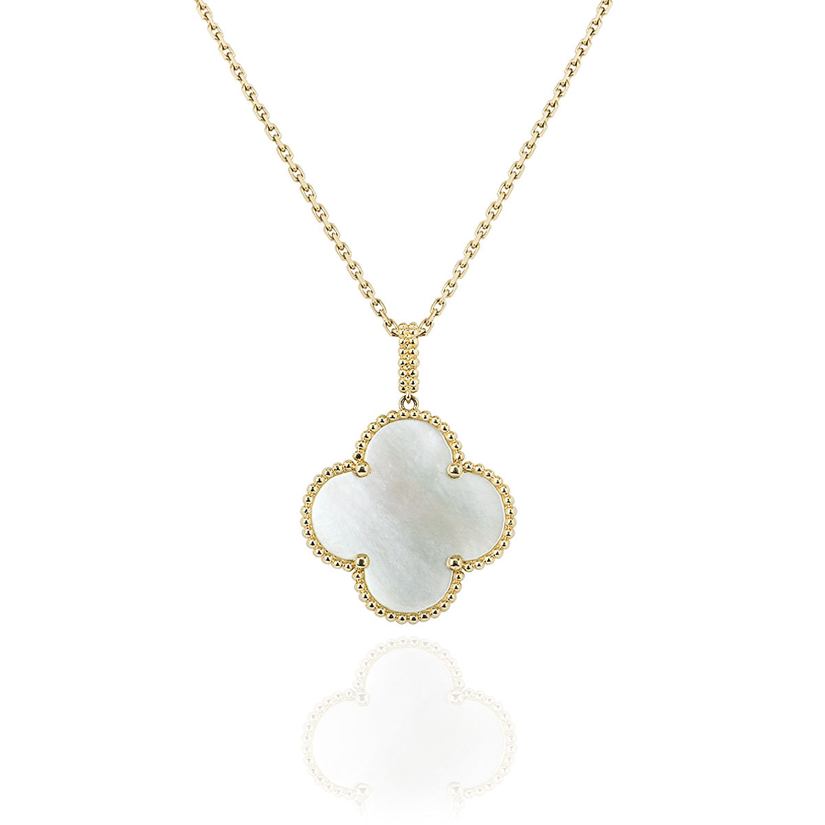 Van Cleef & Arpels Gold Mother Of Pearl Magic Alhambra Necklace VCARO49L00