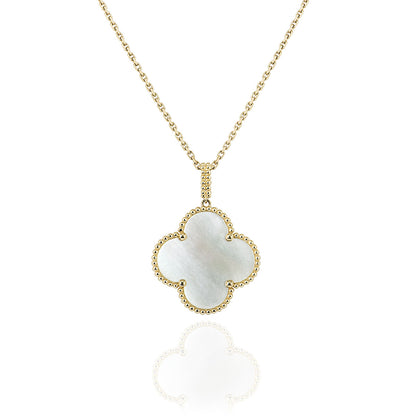 Van Cleef & Arpels Gold Mother Of Pearl Magic Alhambra Necklace VCARO49L00