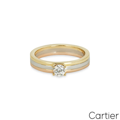 Cartier Tri-Colour Trinity Round Brilliant Cut Diamond Ring 0.24CT Size 52 N4204200