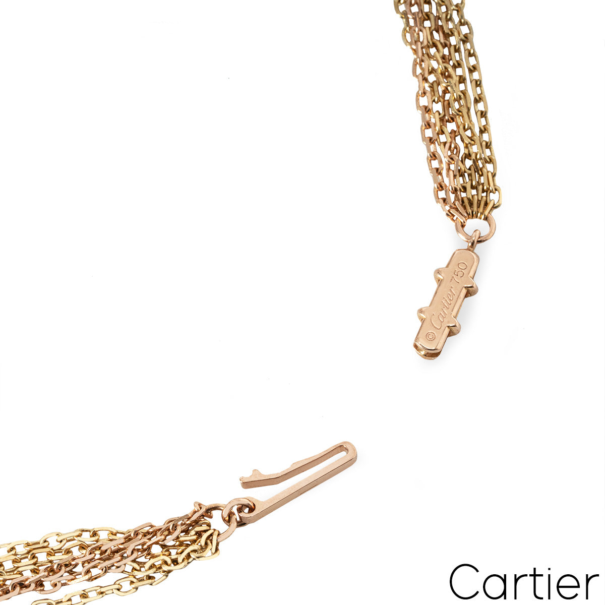 Cartier Tri-Colour Gold Multistrand Trinity De Cartier Necklace