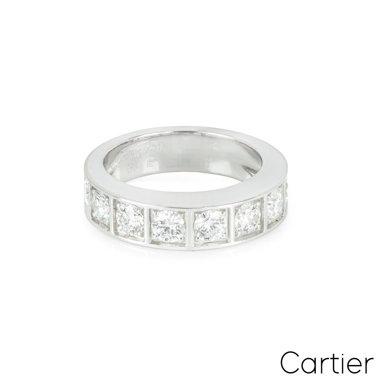 Cartier White Gold Half Diamond Love Ring Size 49 B4032500