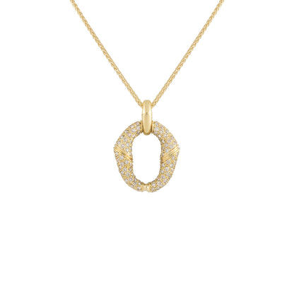 Gucci Yellow Gold Diamond Bamboo Pendant