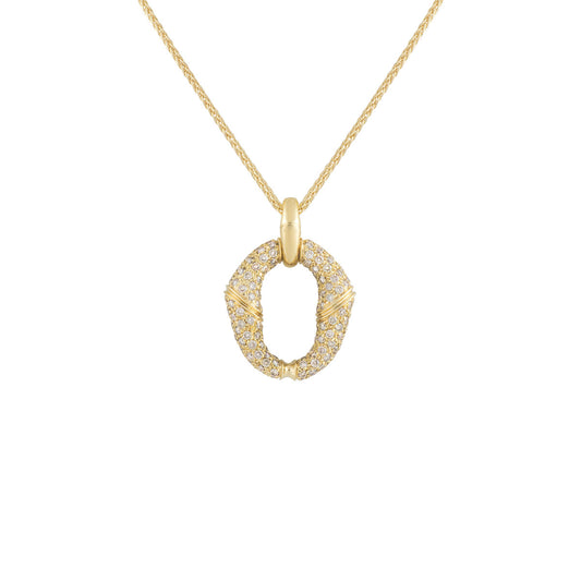 Gucci Yellow Gold Diamond Bamboo Pendant