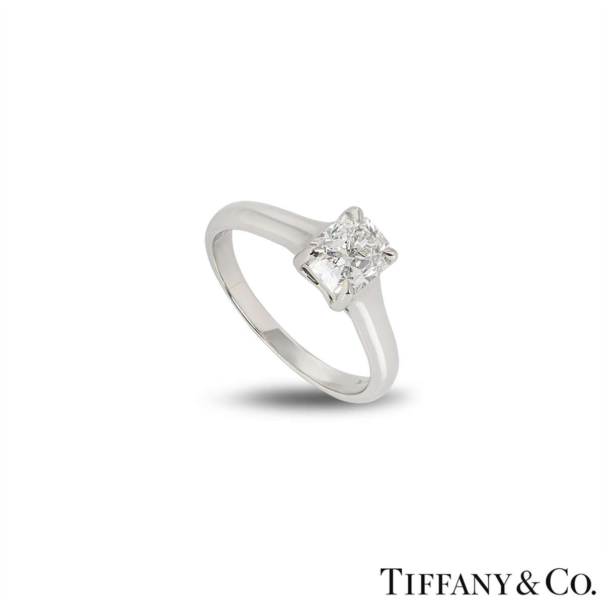 Tiffany & Co. Platinum Lucida Cut Diamond Ring 1.03CT F/VVS2