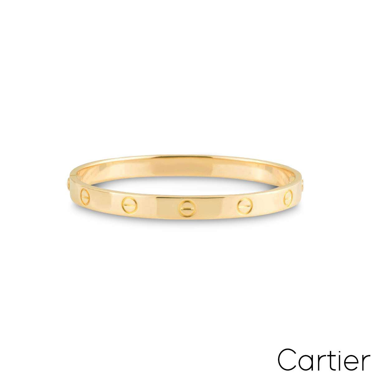 Cartier Yellow Gold Plain Love Bracelet Size 17 B6035517