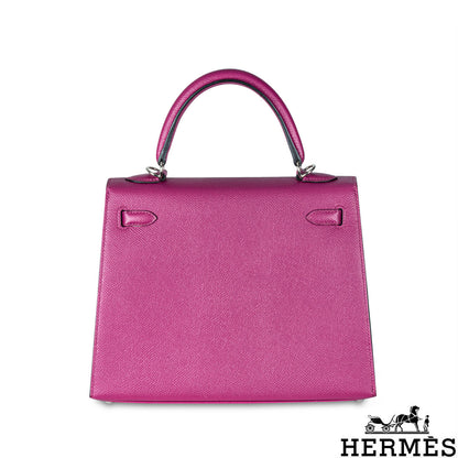 Hermés Kelly Sellier 25CM Rose Pourpre Epsom Phw