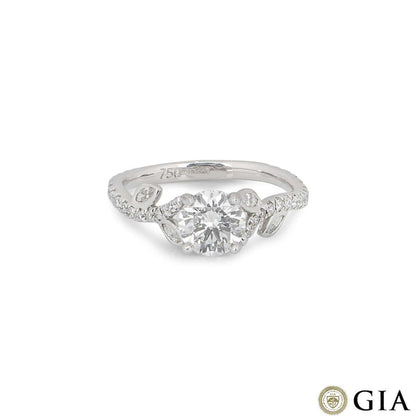 White Gold Round Brilliant Cut Diamond Ring 1.01CT E/VVS1