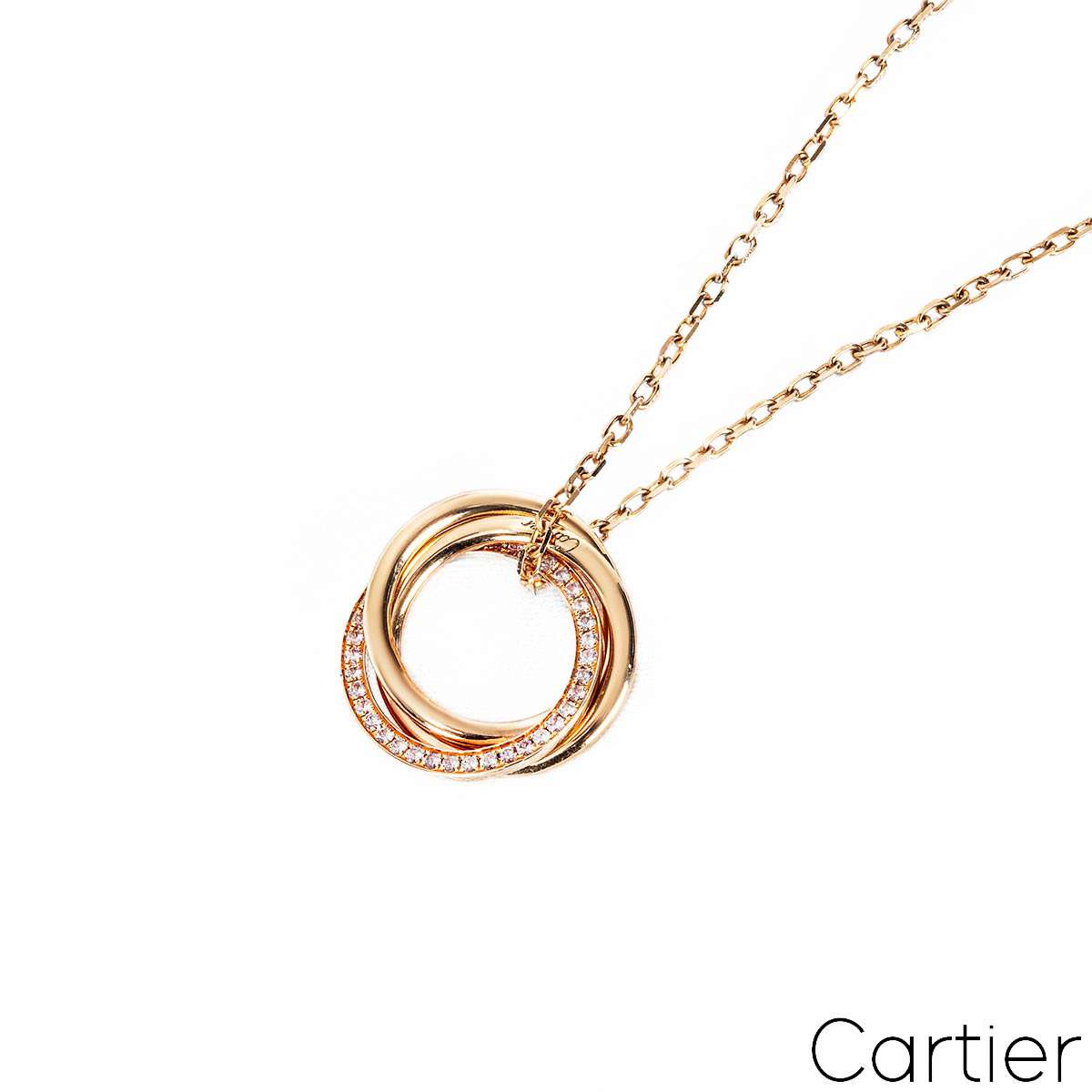 Cartier Rose Gold Pink Sapphire Trinity Necklace