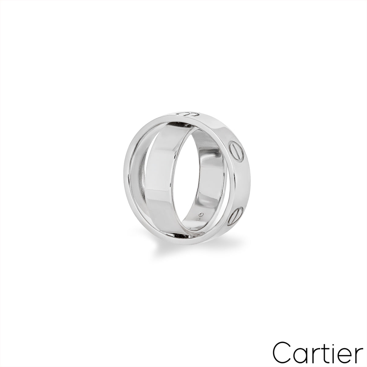 Cartier White Gold Plain Spicy Love Ring Size 54