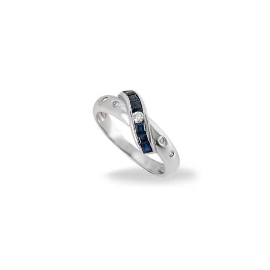 White Gold Sapphire & Diamond Dress Ring