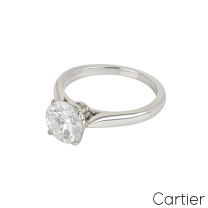 Cartier Platinum Round Brilliant Cut Diamond Ring 1.51CT D/VVS2