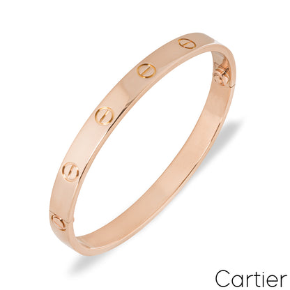 Cartier Rose Gold Plain Love Bracelet Size 20 B6035620