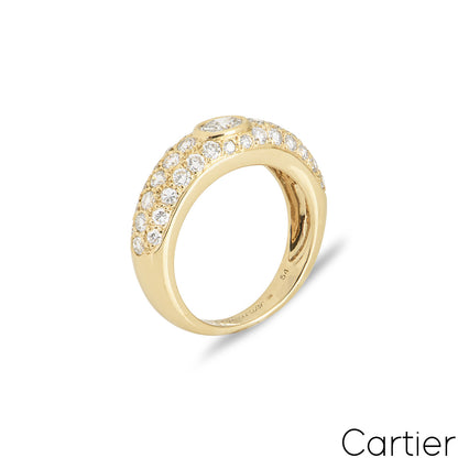 Cartier Yellow Gold Diamond Mimi Ring Size 54