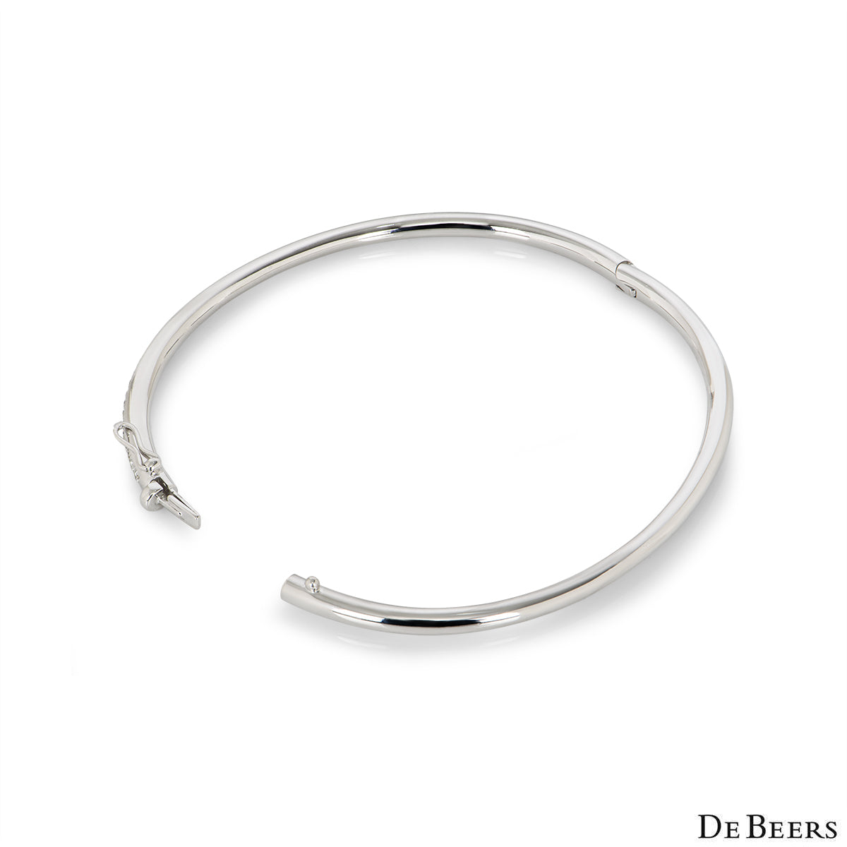 De Beers White Gold Classic Diamond Bangle B102113