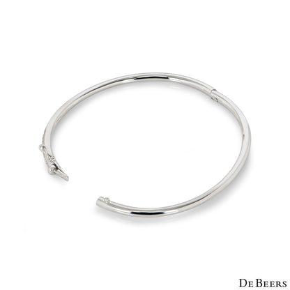 De Beers White Gold Classic Diamond Bangle B102113